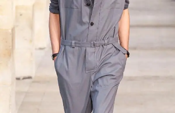 Женский модный комбинезон серый для весны и осени|fashion trousers|over trousersmen jumpsuit overalls |