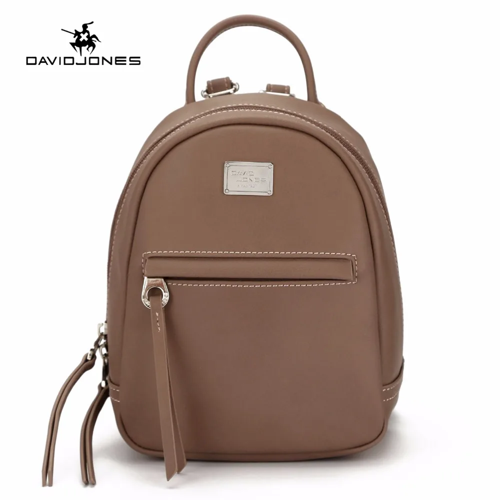 Davidjones Women Backpack Pu Leather Female Shoulder Bag Mini Lady