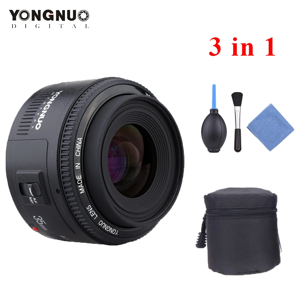 Объектив Yongnuo 35 мм YN35mm F2.0 широкоугольный фиксированный/основной Автофокус Объектив для Canon 600d 60d 5DII 5D 500D 400D 650D 600D 450D объектив