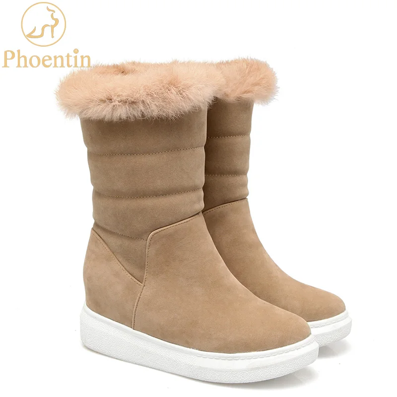 

Phoentin fur snow boots women new height increasing internal round toe plus size platform boots china slip on winter shoes FT289