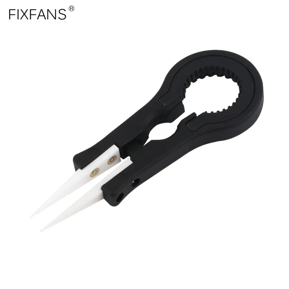 

FIXFANS Ceramic Vape Tweezers Atomizer Wrench Multi Tool Heat Resistant Non Conductive Tweezers for Vaping DIY Hand Tool