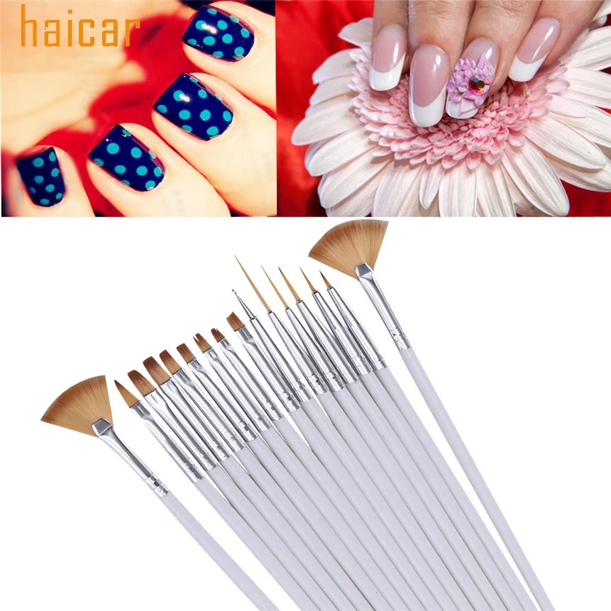 HAICAR Love Beauty Female 16pcs/Lot Professional Nail Brushes Set For