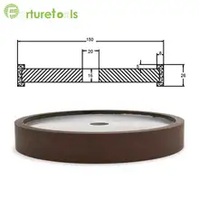 1 piece 9A1 diamond grinding wheels of resin bond for carbide agate grinding Diameter 150 hole 16 22 25 32 customized JGS029