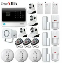 SmartYIBA APP Control Network Camera Surveillance WIFI GSM SMS Burglar Alarm System For Home Security Shock