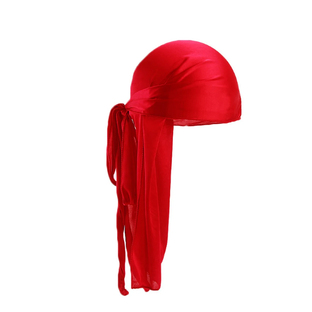 hair clips for women Unisex New Fashion Two-tone Satin Pirate Hats Durag Bandanna Turban Silky Long Tailed Women Scarf Chemo Caps Headpiece Headdress ladies headbands for short hair