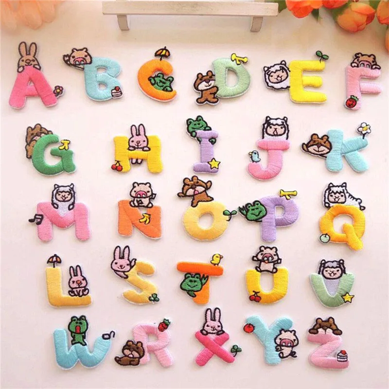 Buy 1PCS Cute English Letters Alphabet Embroidered Patches Cartoon Applique  Iron on Patches Online - 360 Digitizing - Embroidery Designs