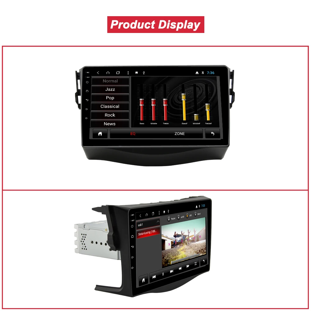 Perfect Bonroad 9"Android 8.1.0 8Core Car Multimedia Player Stereo For TOYOTA RAV4  Car Radio GPS Navigation Bluetooth/WIFI/4G(no dvd) 5