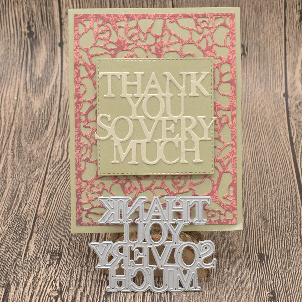 

Thank You So Very Much Letter Metal Cutting Dies Words for Scrapbooking Album Card Making Paper Embossing Die Cuts