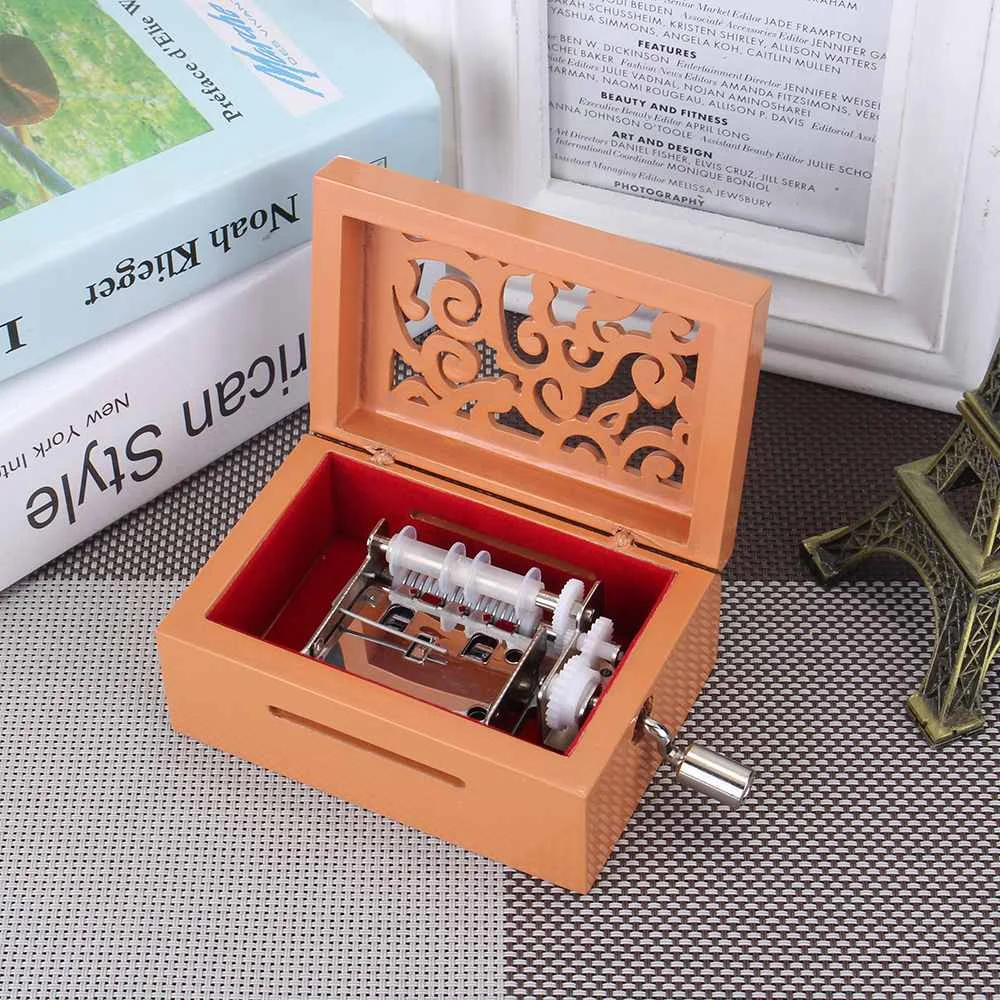 15 тон DIY ручной резной Музыкальная Коробка бумажная лента Кривошип движение музыки механические коробки с дырокол 30 шт. бумажные ленты