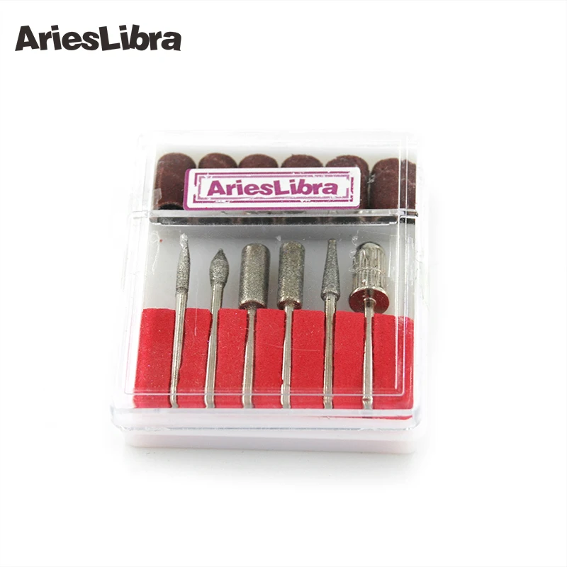 AriesLibra профессиональный набор сверл для дизайна ногтей, 6 шт., пилка для электрических сверл и система наполнения, инструмент для маникюра
