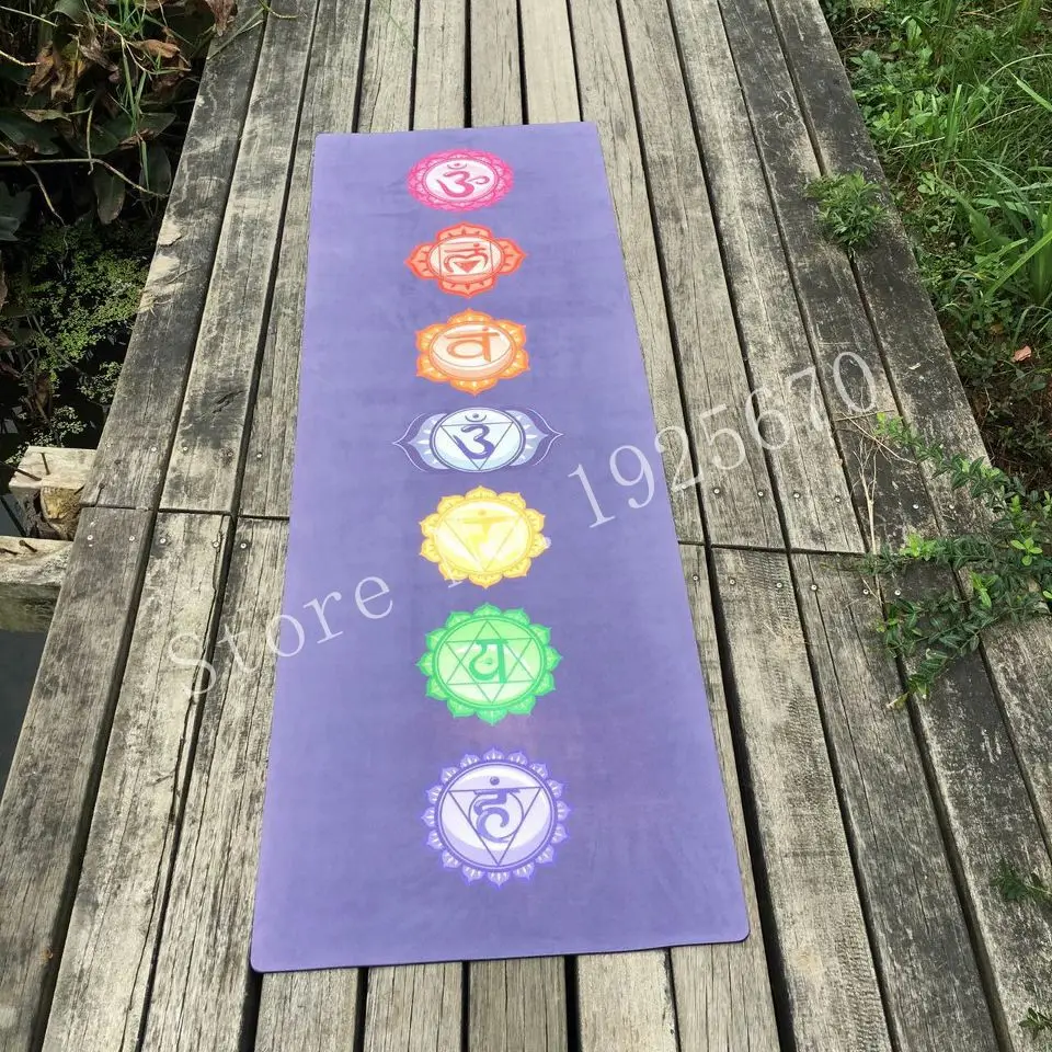 

Purple color 7 coulorful round suede skin Natural Rubber eco-friendly slip-resistant Hot Yoga best yoga mat Fitness rubber mat