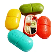 

4 Colors Portable WaterProof Mini 6Slots Medicine Case Drug Pill Case Storage Box Bottle Case Holder