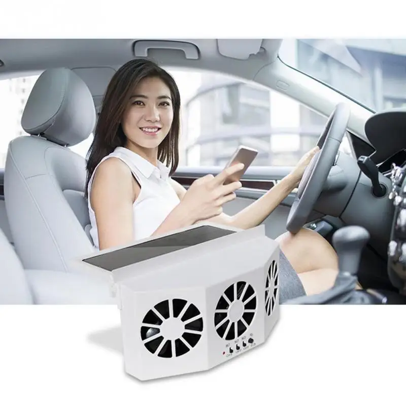 

3 Cooler Car Fan Solar Energy Cooling Vent Exhaust Portable Safe Auto