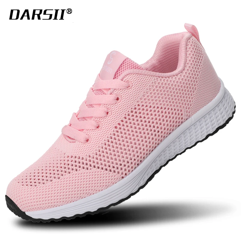 

DARSII Flying Woven Mesh Women Platform Shoes Breathable Woman Casual Shoes Lace-Up Female Sporting Shoe Sapato Feminino Size 40