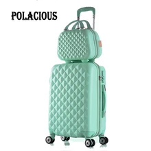 28″+12″Hot sales Diamond lines Trolley suitcase set/travell case luggage/Pull Rod trunk rolling spinner wheels/ ABS boarding bag