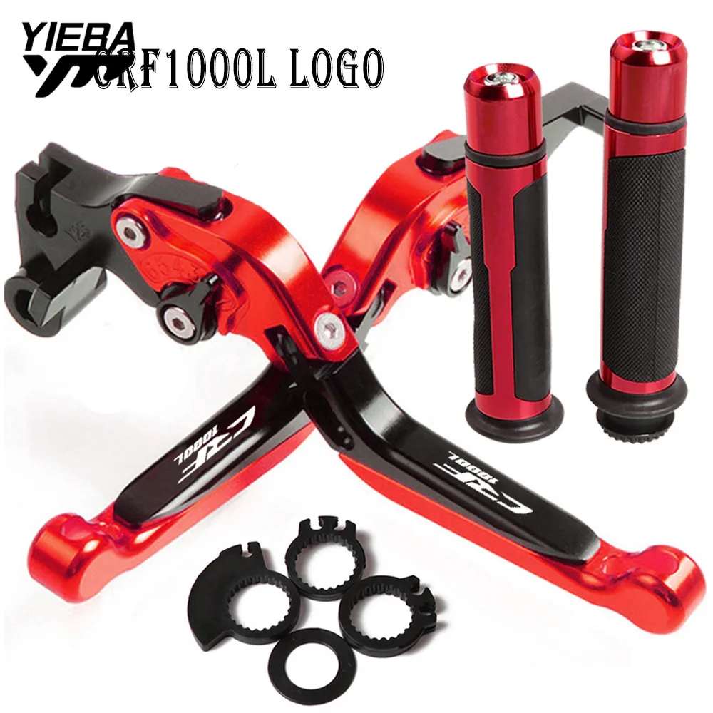 

Motorcycle Folding Brake Clutch Levers Hand Handle bar Handlebar grips end FOR HONDA CRF1000L AFRICA TWIN 2015-2018 2017 2016