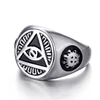 Mens Stainless Steel Ring Illuminati The All-seeing-eye illunati pyramid/eye symbol Biker Jewelry Size 7-15 ► Photo 3/6