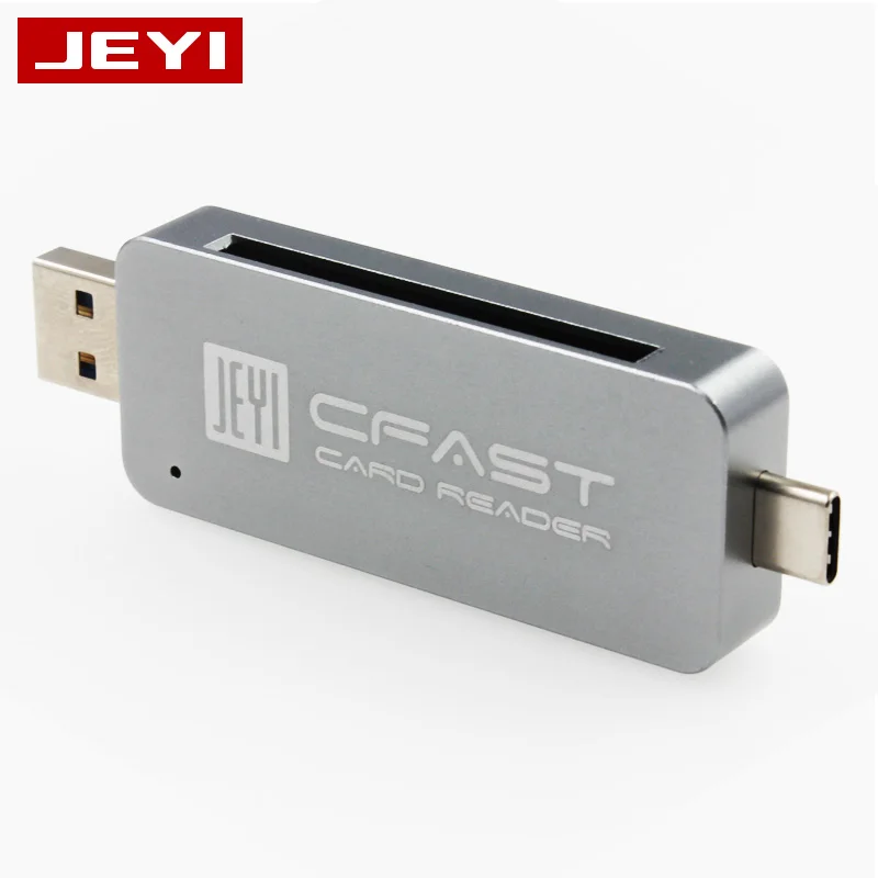 JEYI CFast Card Reader USB3.0 USB3.1 TYPE-C TYPE-A Dual Port USB-A USB-C Portable CFast2.0 Reader USB3.1 GEN2 10Gbps