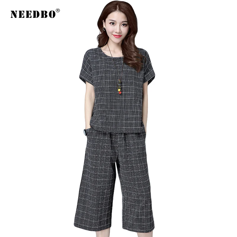 Женский офисный костюм NEEDBO повседневный комплект из двух предметов с круглым