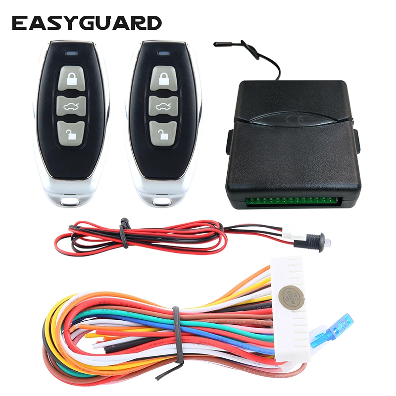 

EASYGUARD keyless entry kit remote trunk release window closing output car finding code learning DC12V