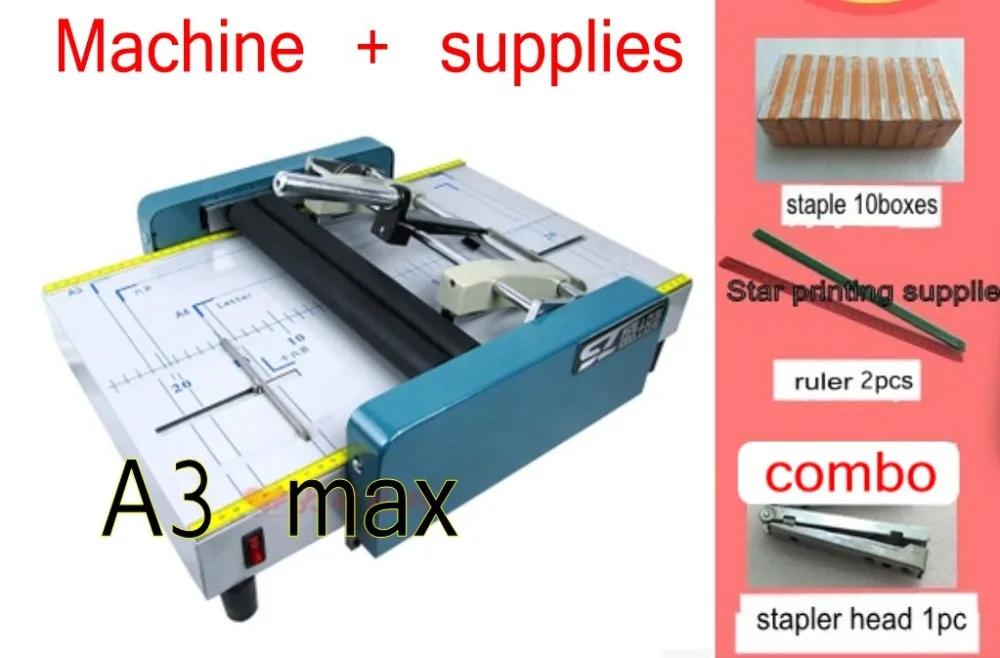 A3 Booklet Making Machine Paper Bookbinding and Folding Booklet Stapling T 