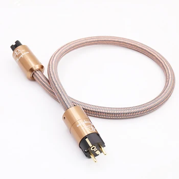 HI End Schuko Power Cord CD amplifier amp EU Power Plug Cable HIFI AC Mains Power CableEU Schuko Power line viborg high end pure copper eu power cable plug mains ac schuko power adapter electric power connector 250v 16a hifi audio diy