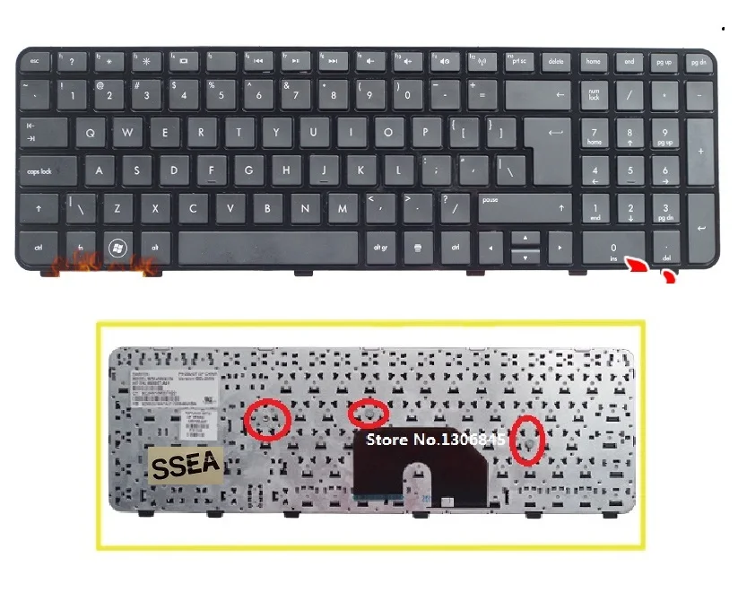 SSEA новая клавиатура UI на английском языке для HP Pavilion DV6 DV6T 6000 6100 6200 6b00 черная