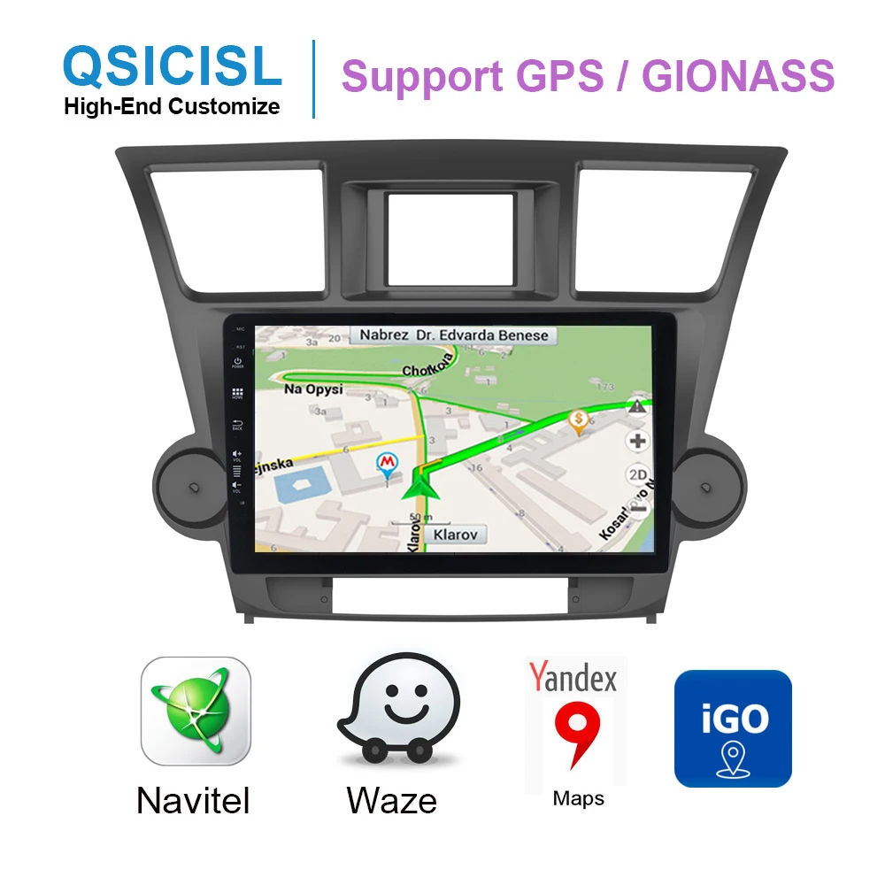 Новый Android 9 0 ips 10 1 &quotАвтомобильный Радио мультимедийный плеер для Toyota Highlander 2009 2014