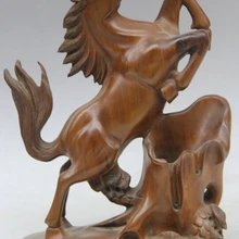 USPS в США S2431 1" Китайский Самшит Перспективе Успех Зодиак Год Лошади Статуя Кисть Пот Rencil Ваза