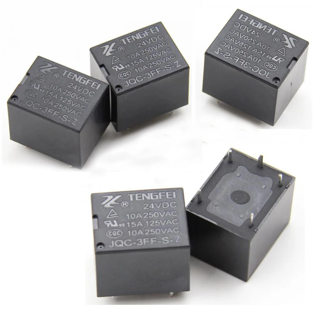 

5PCS T73 Small Conversion Type Electromagnetic Relay 24V 5 Pins 10A JQC-3FF-S-Z