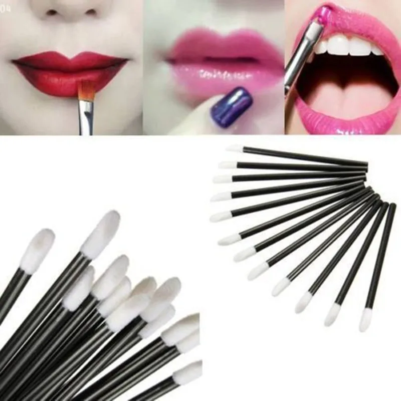 100Pcs Disposable Lip Brush Lipstick Gloss Fashion Applicator Makeup
