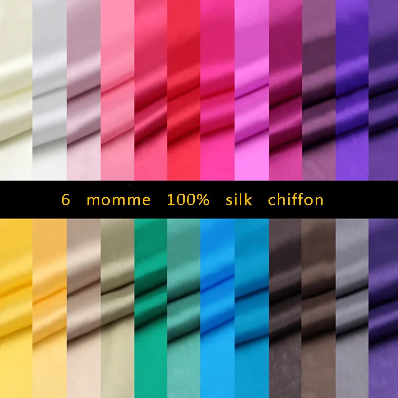 

(5 meters/lot) 6 momme 100% silk chiffon fabric for sewing width is 44/45 inches solid silk fabric pure mulberry silk tulle 211