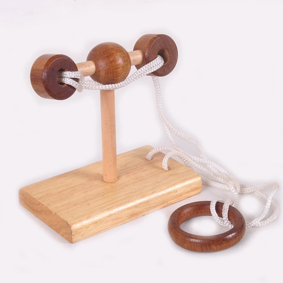 Classic Wooden Rope Puzzle Loop Brain Teaser Game Toys for Adults