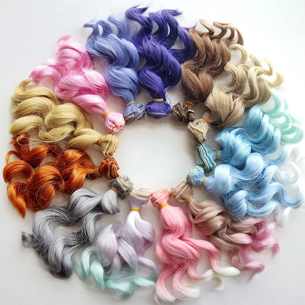 

Heat Resistant Wire Doll Wigs 15cm Curly Hair Pieces for All Dolls DIY Handmade Doll Wigs Hair Extensions Doll Accessories