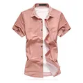 3xl Грибная вышивка мужские повседневные рубашки с коротким рукавом мода новые летние хлопковые рубашки для мужчин