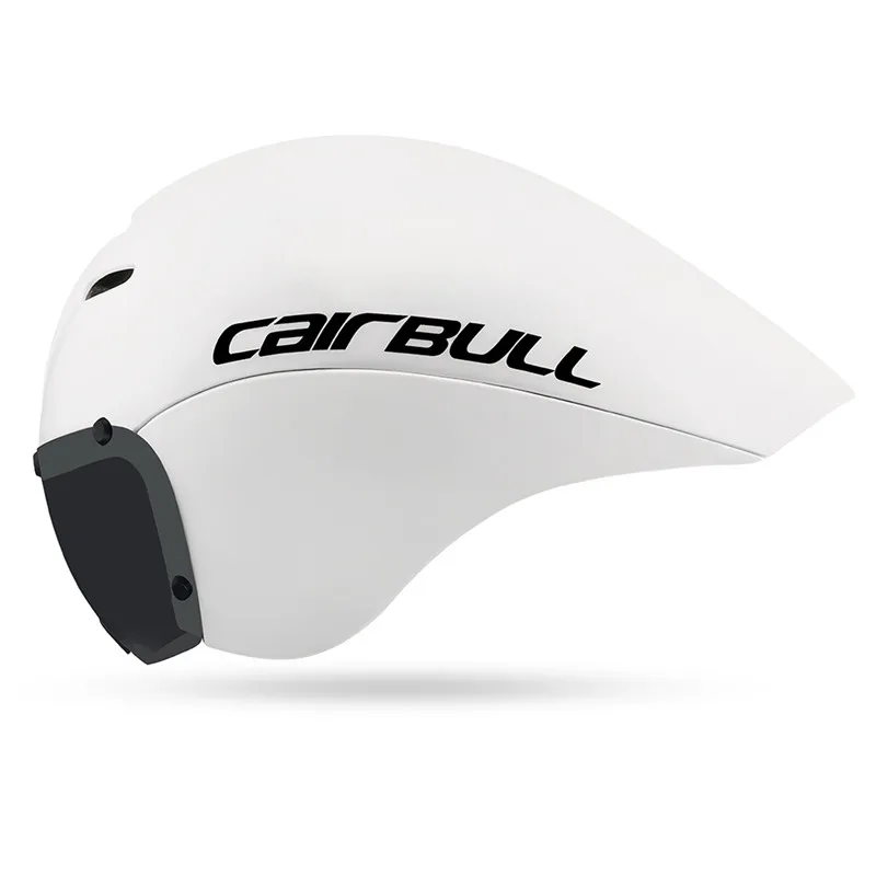 Aero TT велосипедный шлем с очками для велоспорта, спортивный защитный шлем для верховой езды, для мужчин, для гонок, пробный велосипедный шлем 55-61 см - Цвет: Белый