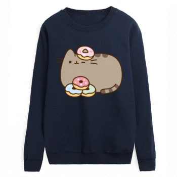 

woman hoodies kawaii cartoon cat clothes women white black pullovers autumn fleece style brand tracksuits 2019 new sweatshirts