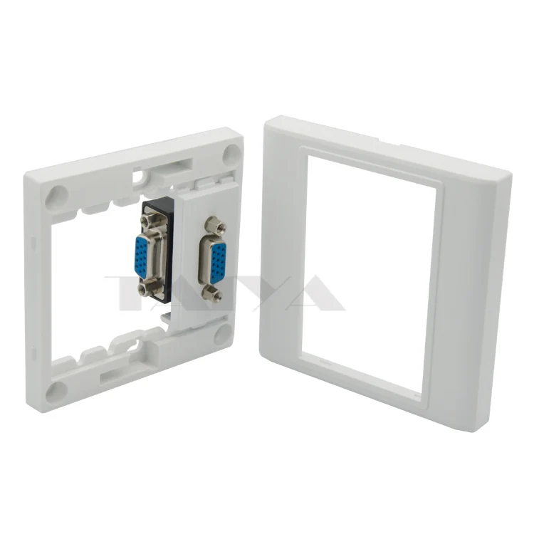 Настенная пластина VGA с углом бокового разъема гнездо гнездо|vga wall plate|wall platevga |