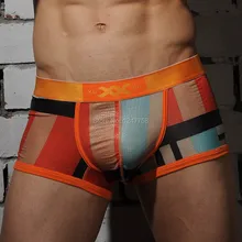 Новые Сексуальные мужские цветные нижние шорты Нижнее белье Мужские боксеры с открытой спиной