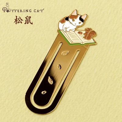 1 шт. Закладка Pottering Cat японский мультфильм милый кот каваи котята книга металлическая маркировка Закладка школьные офисные канцелярские