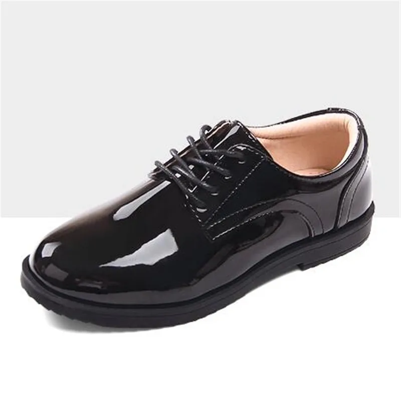 

New Boys Leather Shoes Children Lace-Up Flats Casual Single Shoes Student Dress Black Performance shoes Kids Baby Toddler 019