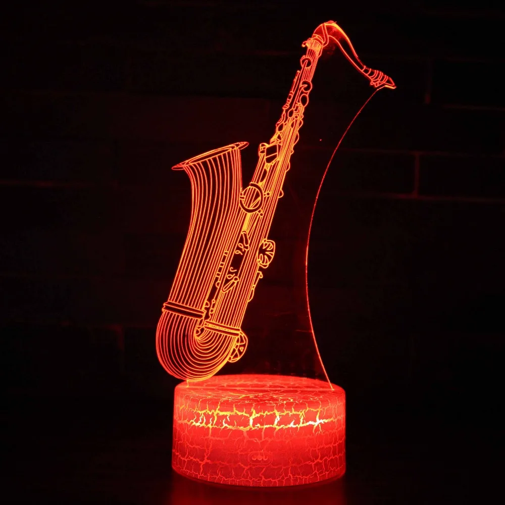 

Saxophone 7 Colors Changeable Lamp 3D Visual LED Night Lights For Kids Touch Usb Table Lampara Lampe Baby Sleeping Nightlight