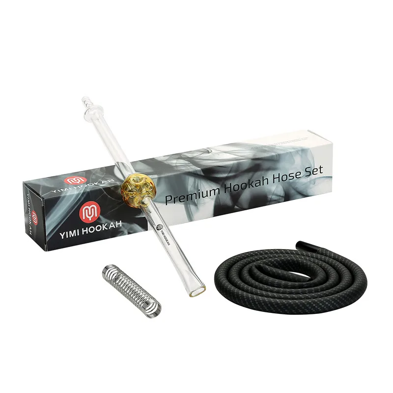 

Yimi Hookah Premium Glass Mouthpiece Hookah Hose Spring Shisha Silicon Hose Set with Gift Box