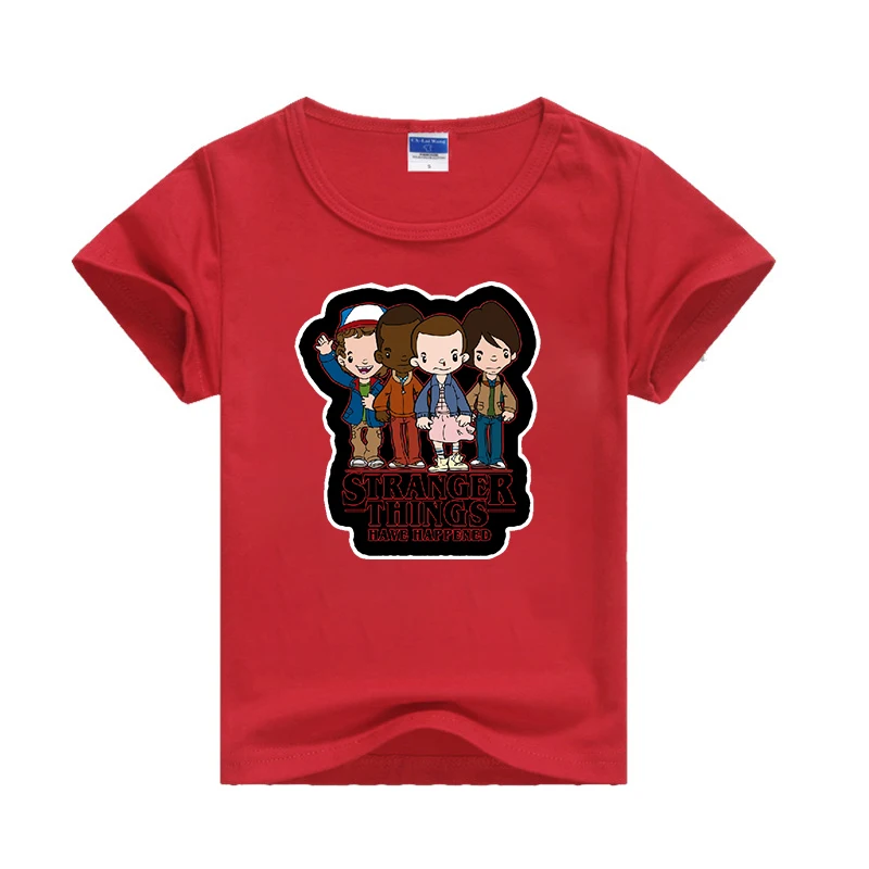 Футболка «странные вещи» Детская футболка футболки с рисунком для маленьких мальчиков и девочек летние светящиеся футболки с коротким рукавом Детские футболки - Цвет: 13