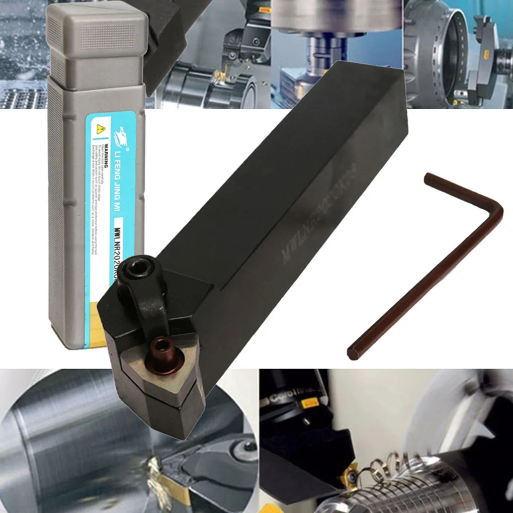 

Stainless Steel 20mm Lathe Turning Tool Holder MWLNR2020K08 + 10 WNMG0804 Carbide Inserts Set