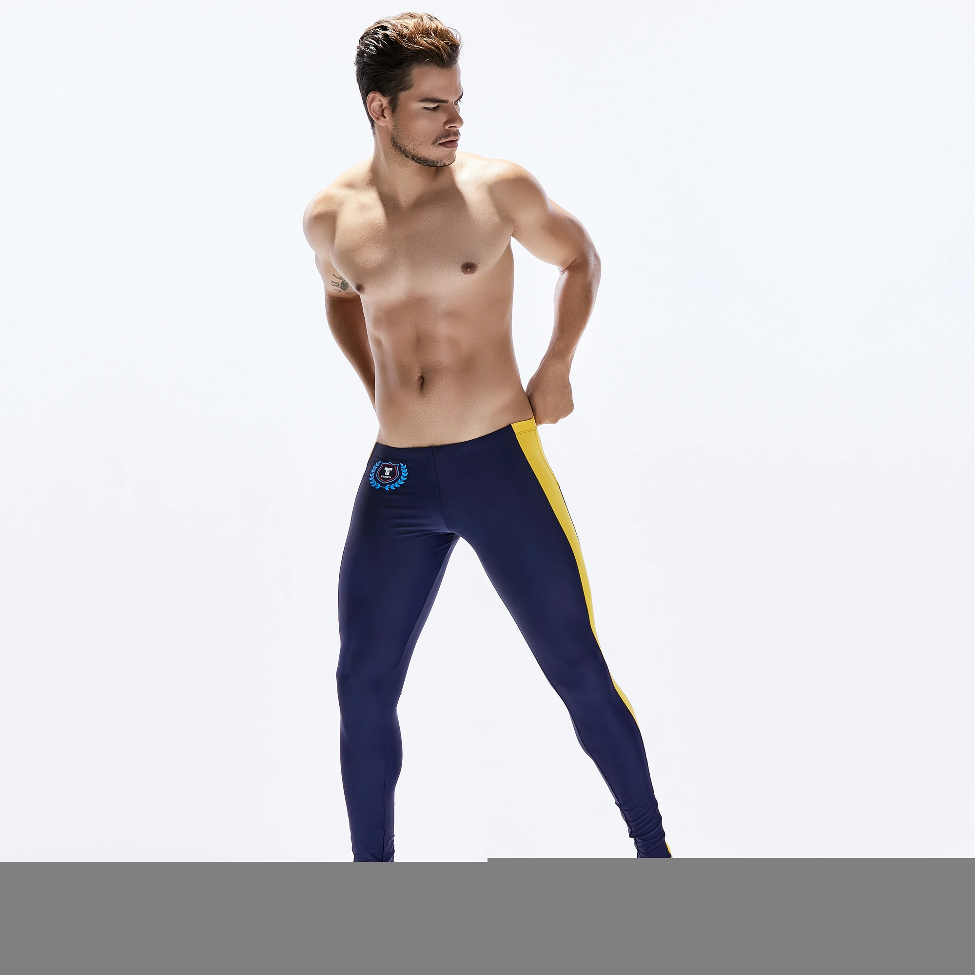 GANYANR Brand Running Tights Men Sports Leggings Basketball Yoga Pants Compression Fitness quick Dry Slim Nylon Sportswear Gym