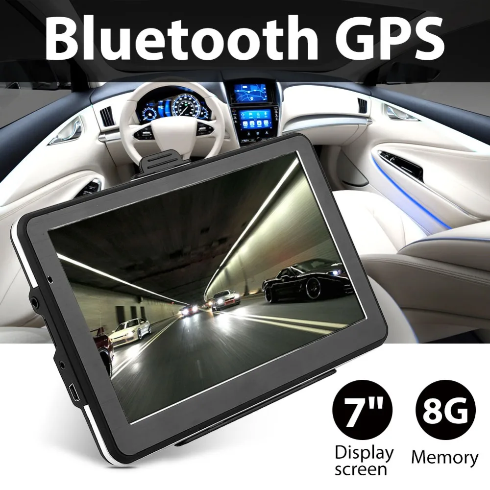 

7" Car Truck Lorry Blutooth GPS 8G With EU Maps 7 Inchs FM Audio Music