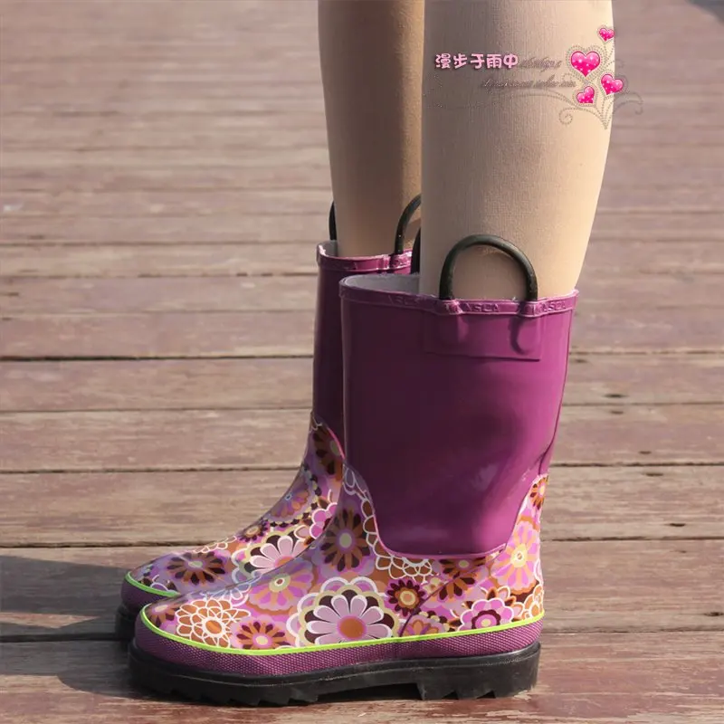 Purple knee high female boots water shoes rain shoes rubber shoes