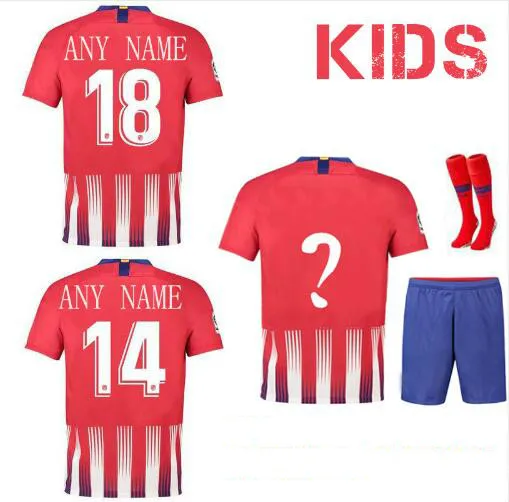 2018 19 оптимальное качество Atletico Madrides дети camisetas рубашка survetement Индивидуальные