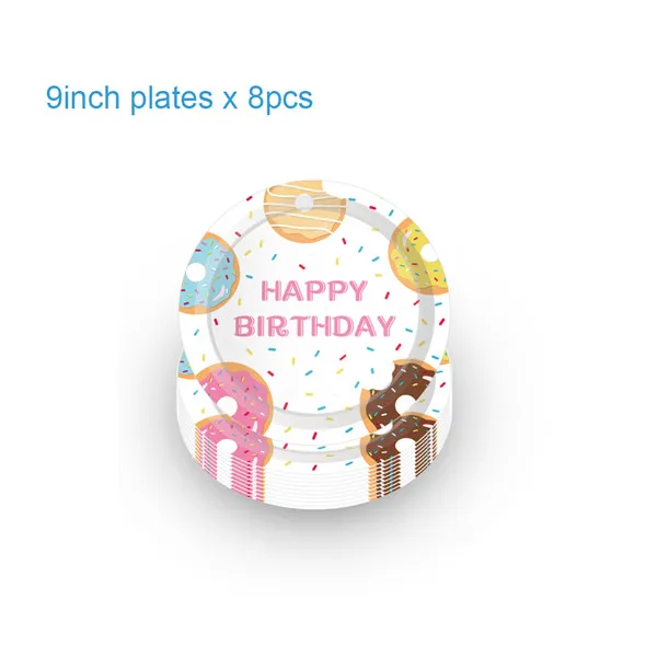 Сладкие пончики вечерние одноразовая посуда, наборы для девочек вечеринка в честь Дня Рождения украшения детский душ вечерние поставки MM008 - Цвет: 9inch
